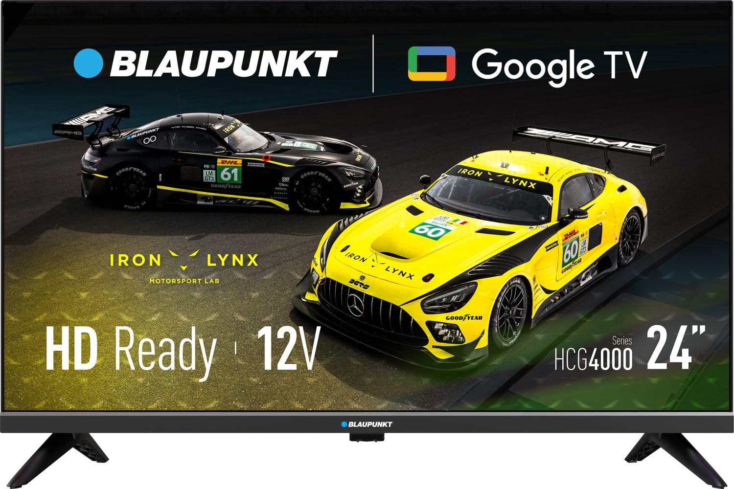 BLAUPUNKT 24HCG4000S 24-Zoll 12 V Smart TV mit DVB-C/S/S2/T/T2 HEVC Tuner 2X HDMI Schwarz