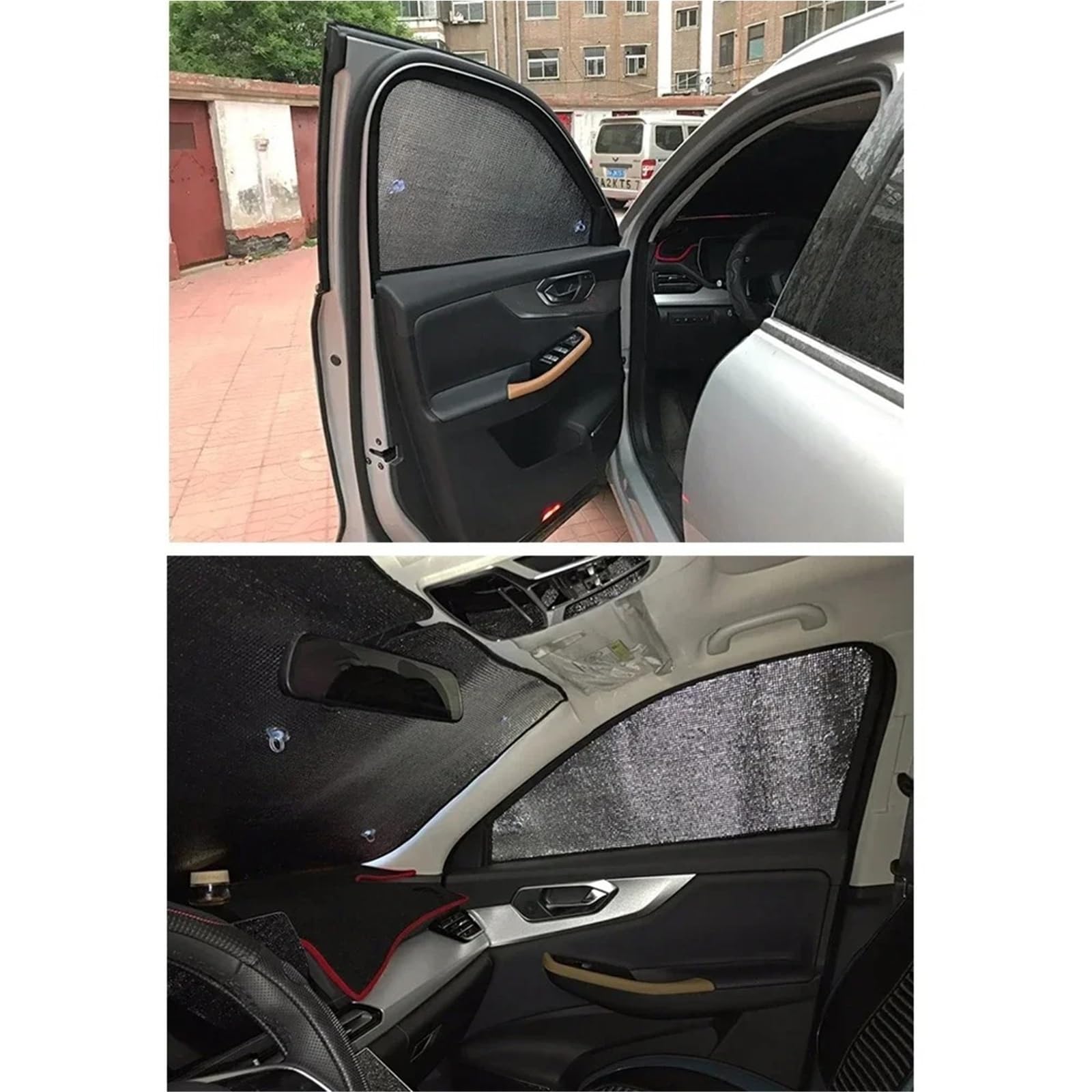Parasole de Auto per per Caddy 2K per Maxi | Visiera per parabrezza a copertura totale per parasole anti-UV per auto(Rear sunshades)