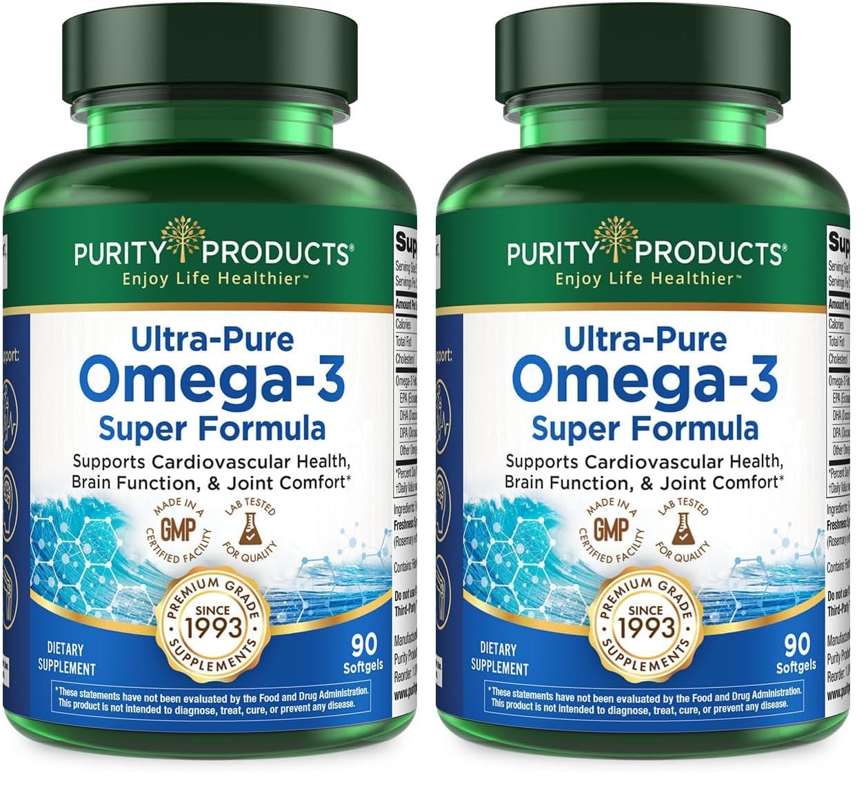 Purity Products - Ultra Pure Omega 3 Super Formula 90 Softgels (Pack of 2) 90 Count (Pack of 2)