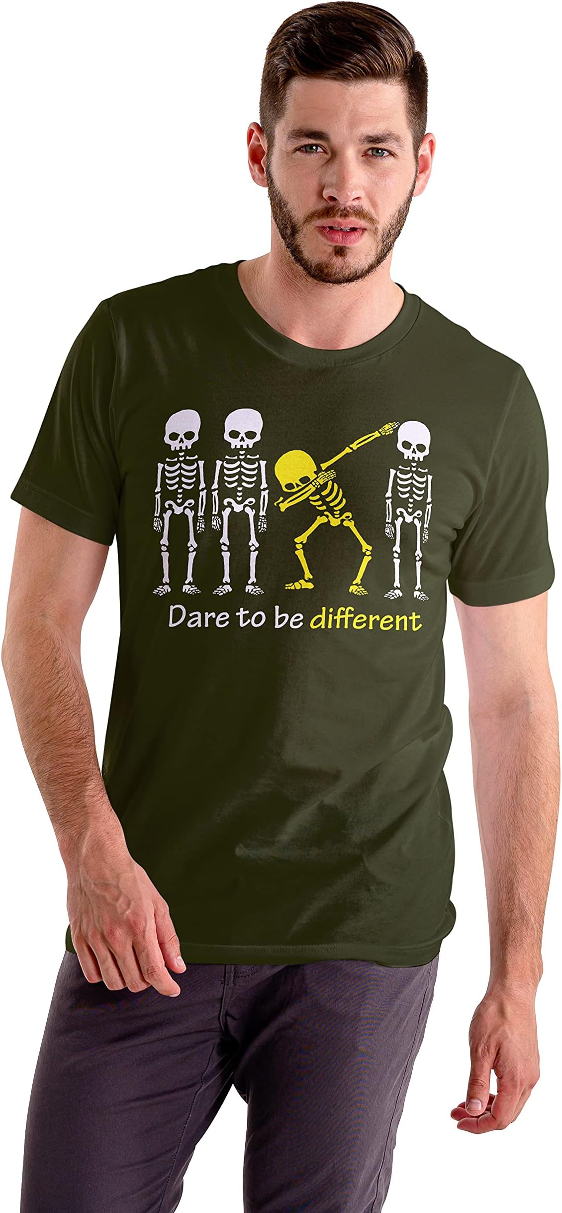 Men's Stylish Pure Cotton Graphic Print Round Neck T-Shirt - Different(Half Sleeves Black)