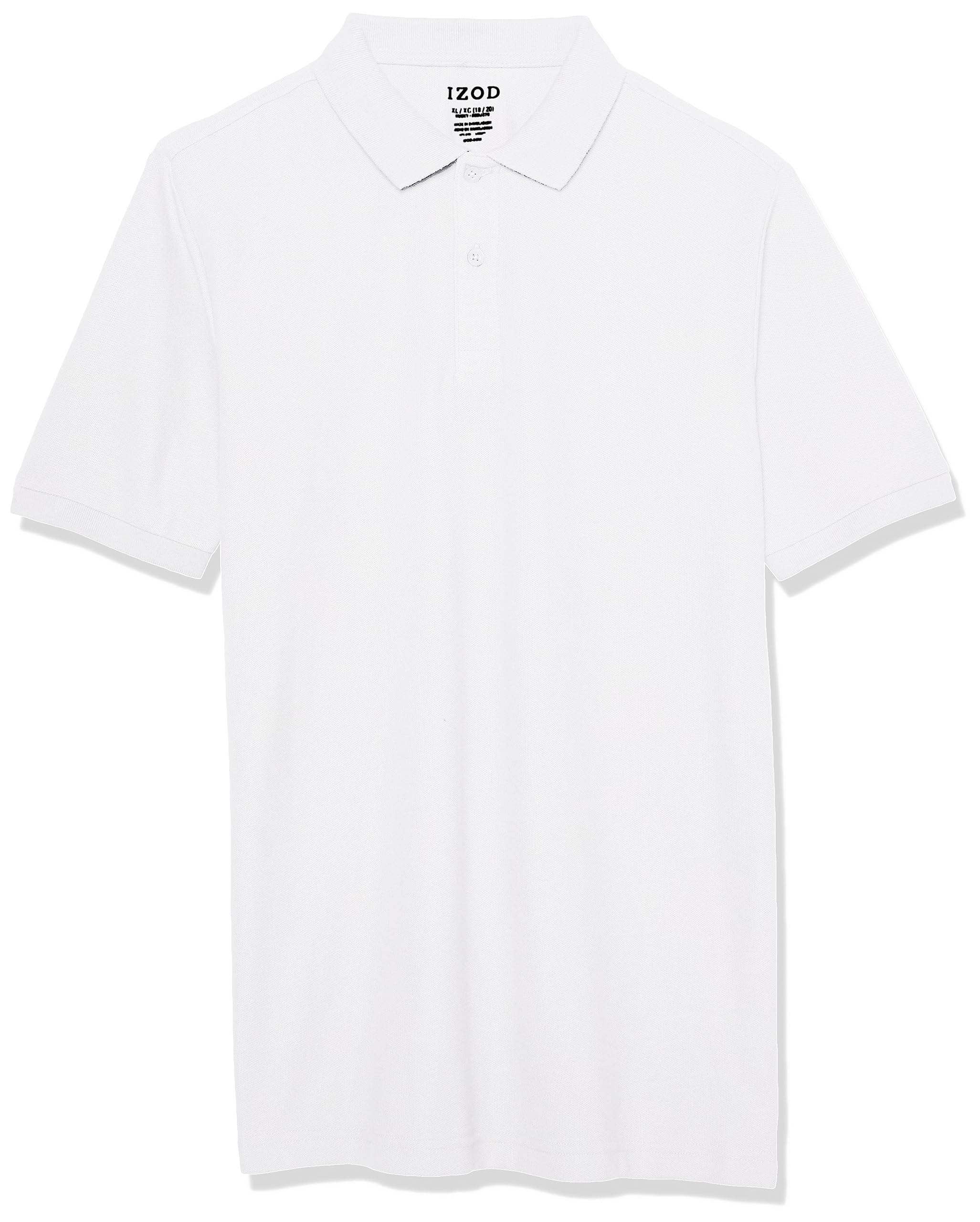 Izod School Uniform Short Sleeve Polo Shirt, Button Closure, Moisture Wicking Performance Material Camisa de Polo Niños (Pack de 1)