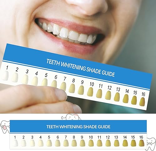 Miniatura 3 de 50 piezas de guía de sombra de dientes, tabla de sombra de blanqueamiento de dientes, guía de blanqueamiento dental de porcelana, tarjetas de color