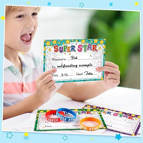 Miniatura 6 de 60 piezas de certificado de reconocimiento de feliz cumpleaños, premios, marquesina, eres estrella, pulsera de estudiante, certificados de