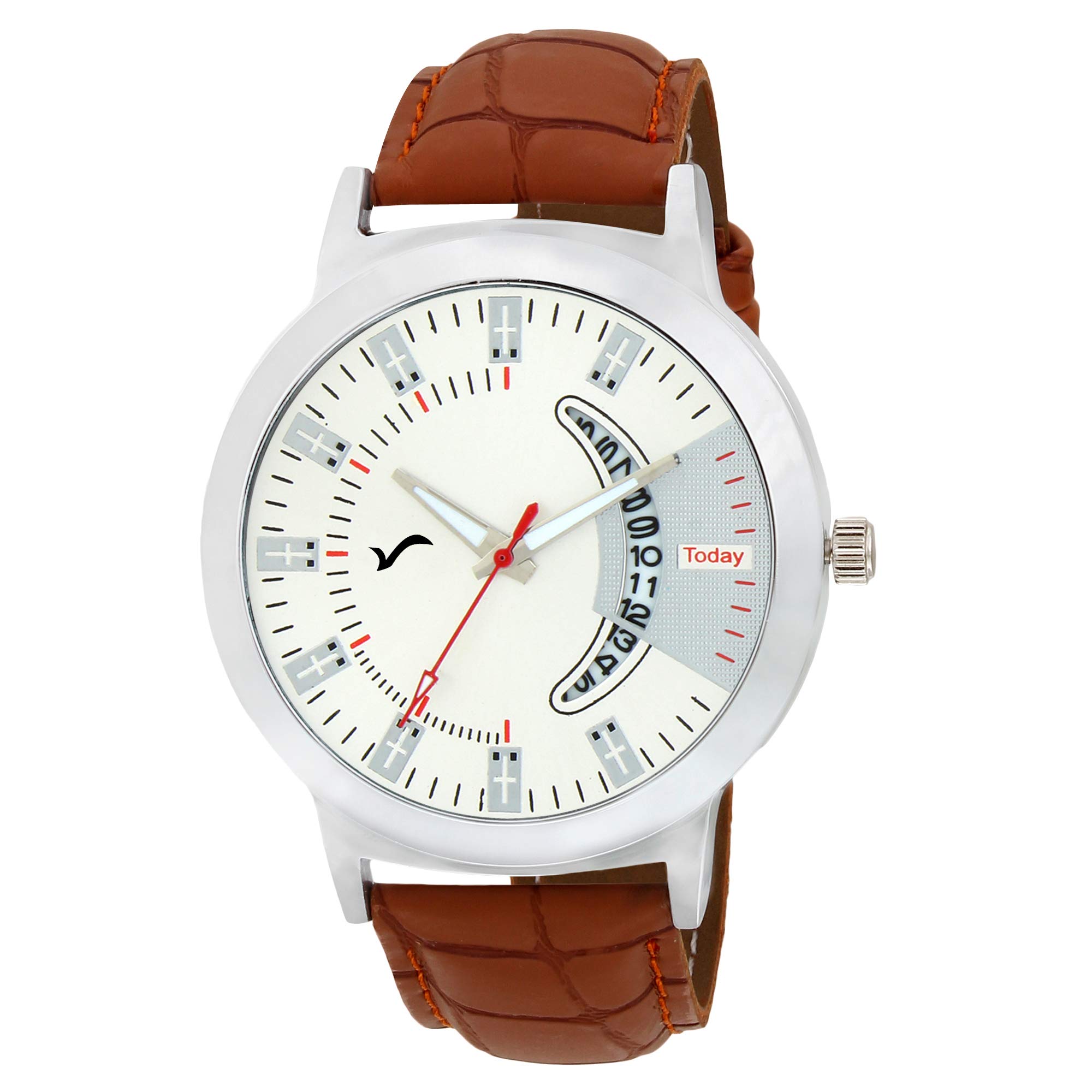 WRIGHTRACK Exclusive Quartz Movement Leather Strap Date Working Silver Dial Analogue Mens and Boys Wrist Watch (WTSM07) (B07MFJN6CR) Amazon Price History, Amazon Price Tracker