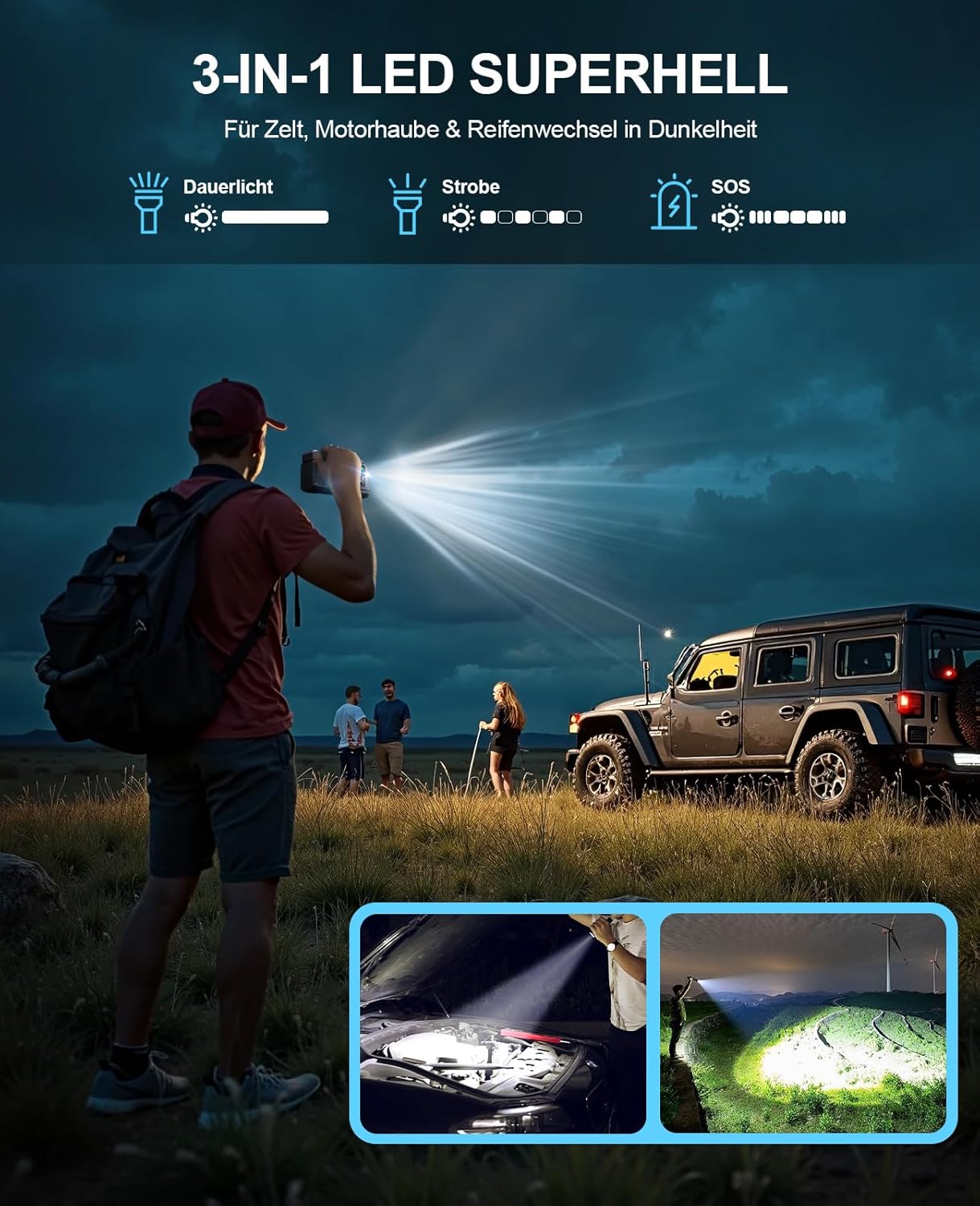 Jump Starter with Air Compressor, 5 in 1 Functional Jump Box 5500A Peak Power Pack with 150PSI Digital Tire Inflator, Portable Car Charger Jumper for 9.0L Gas or 7.5L Diesel