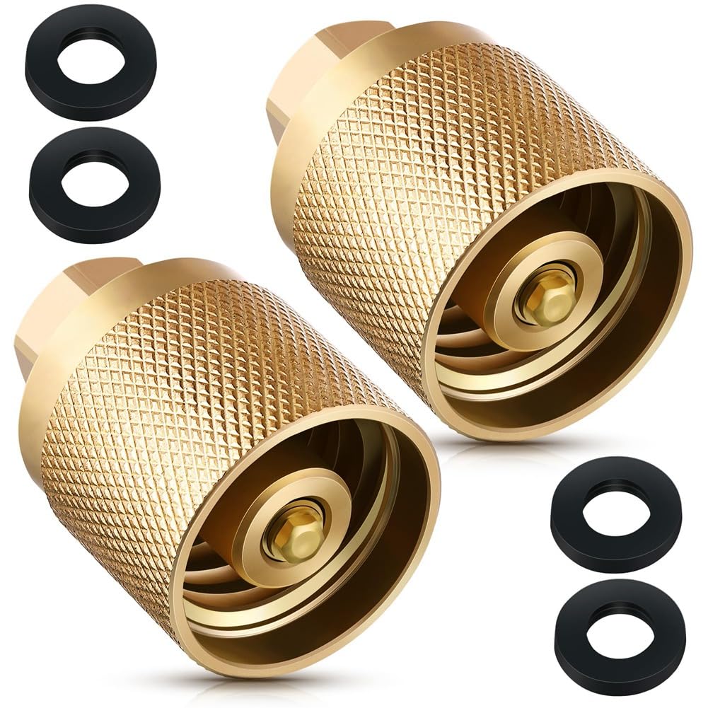Wuden 2 Pack Forklift Connector Female 7141F, Propane Tank Adapter, 1-1/4Inch Inlet X 1/4Inch NPT Outlet with 4 Rubber O Rings