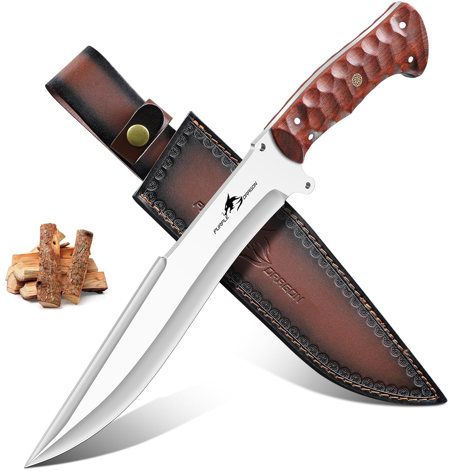 Purple Dragon Heavy Duty Machete with Sheath- Fixed Blade Knife