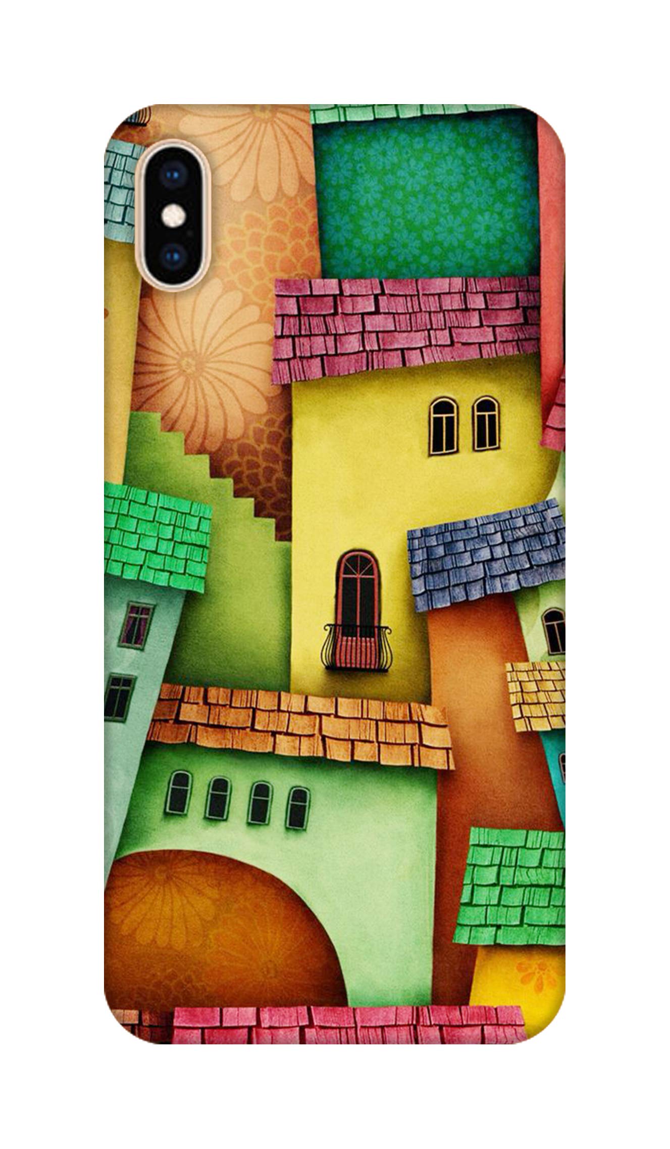 VediArt Designer Polycarbonate Plastic Back Cover for Apple iPhone Xs Max - Funny House Painting - Multicolor