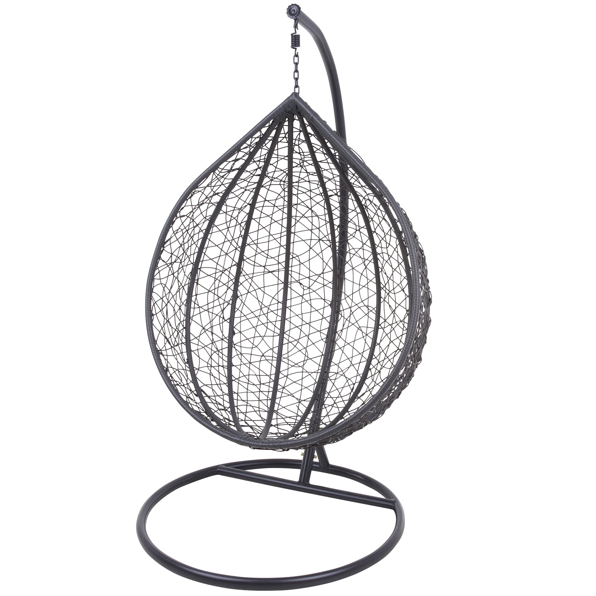 PATIO Hängesessel mit Gestell bis 120 kg Cyrille Stahlgestell Hängekorb aus Polyrattan mit Aufage Kopfkissen