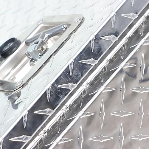 Miniatura 6 de GXYWADY Organizador de caja de herramientas de aluminio plateado de 18 pulgadas con cerradura de mango en T y llaves, repuesto plateado para caja de