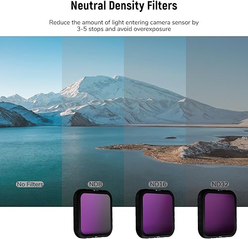 Miniatura 4 de Paquete de 4 filtros ND ND8 ND16 ND32 CPL para GoPro Hero 8 negro, filtro de densidad neutra delgada HD multicapa y filtro de lente polarizador