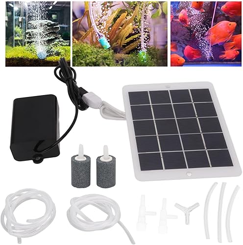 Miniatura 3 de Alomejor Oxigenador solar Bomba de aire Interfaz de salida 3W 5V Aireador de oxígeno solar portátil para decoración de jardín de peces de estanque