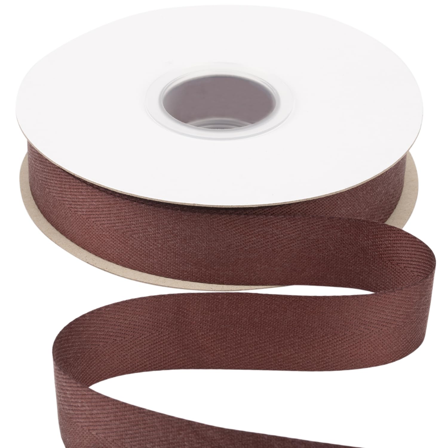 Ribbonitlux Tape Twill Ribbon 25mm x 22.5 Meters, Soft Cappuccino Herringbone Bias Tape for DIY Craft Sewing, Gift Wrapping