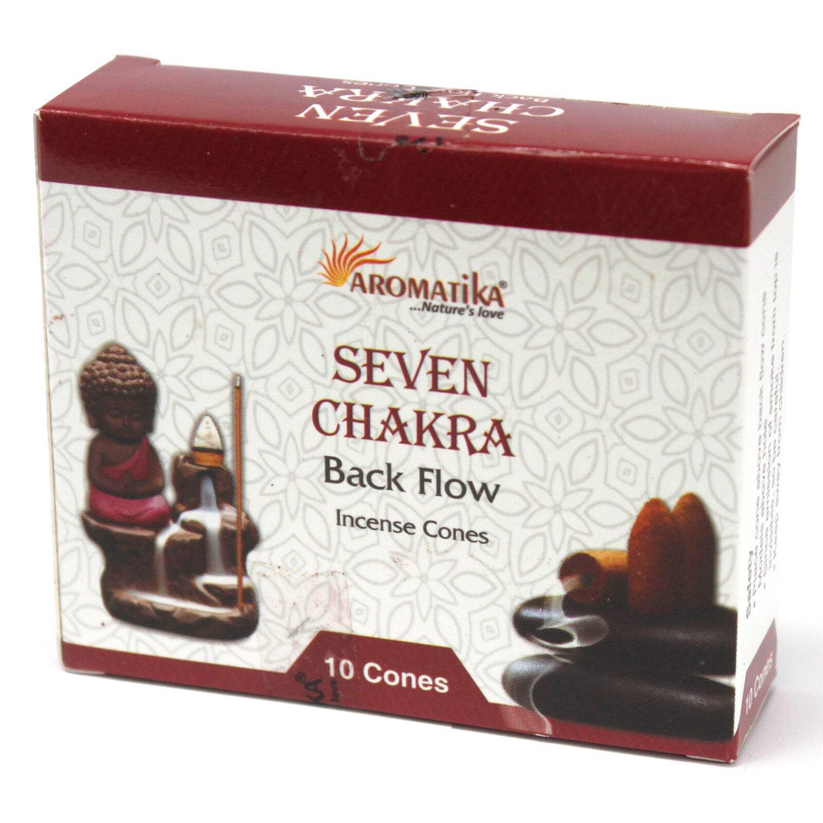 Ancient Wisdom Aromatica Backflow Incense Cones - 7 Charkras