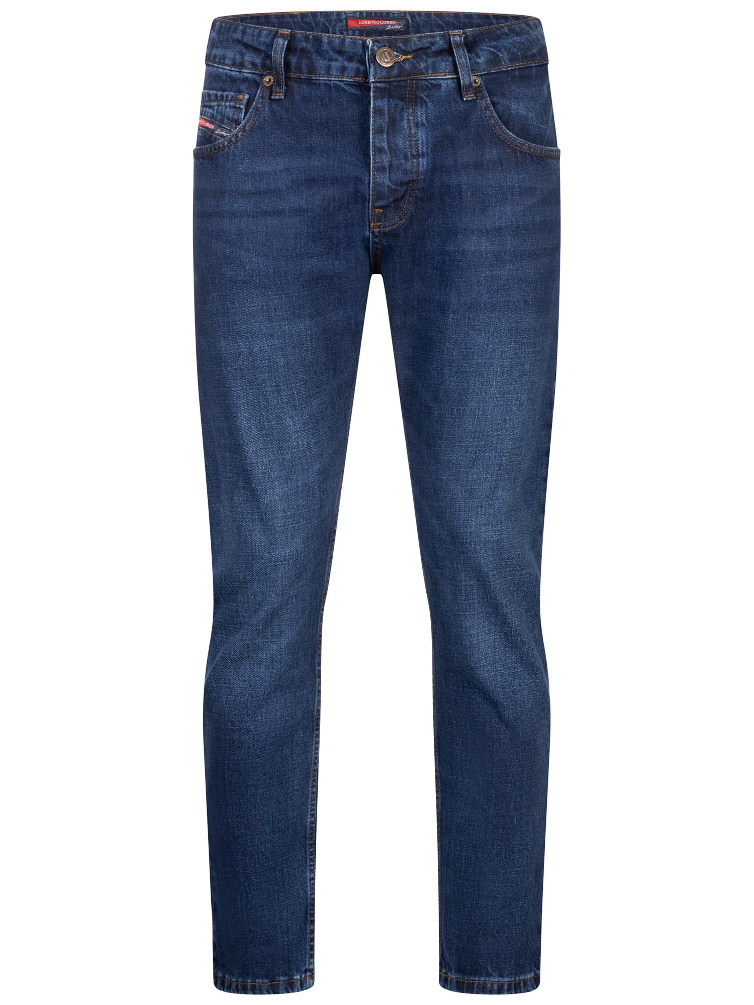 Lorenzo Loren Jeans da uomo effetto usato, con vestibilità regolare, larghezza da 72-112 cm e lunghezza da 76-97 cm