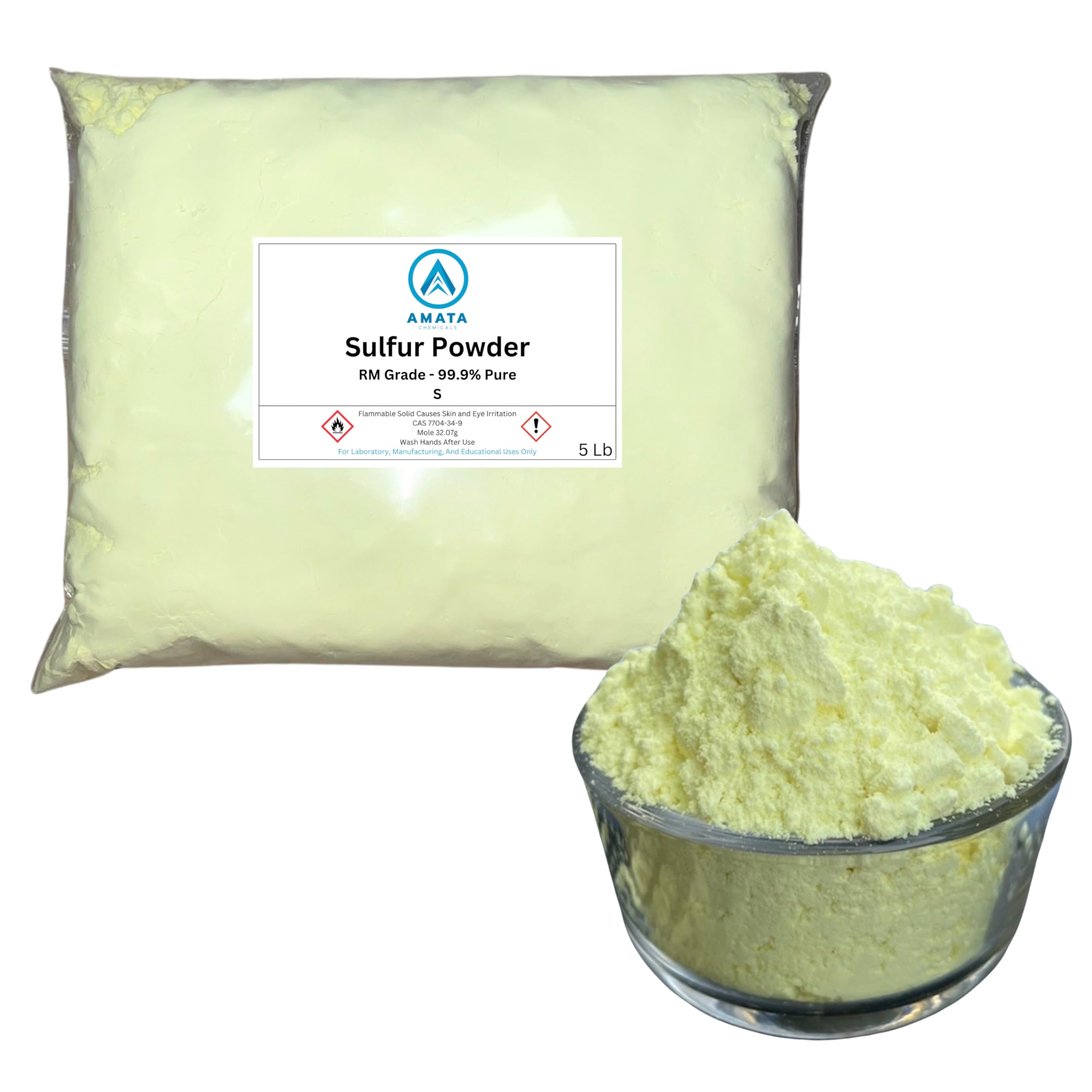 Sulfur Powder 5 lb, 99.9% Pure, RM Grade