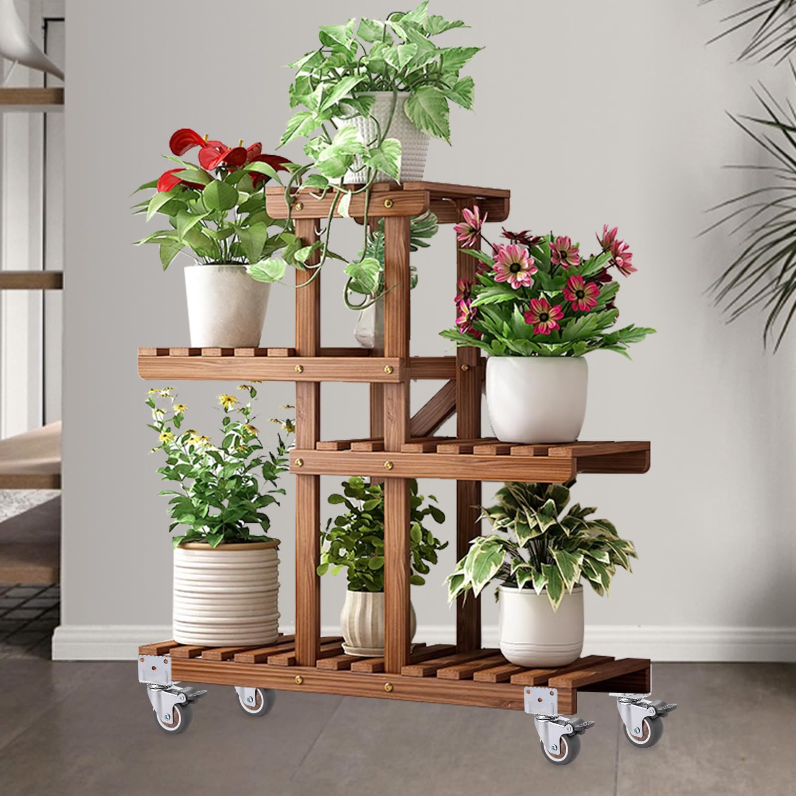 APACALI Lenkrollen, 8 Stück, 50 mm L-förmige Seitenmontage, robuste Möbelrollen, 360-Grad-Gummirollen für Trolleys und Werkbänke, 270 kg Tragkraft