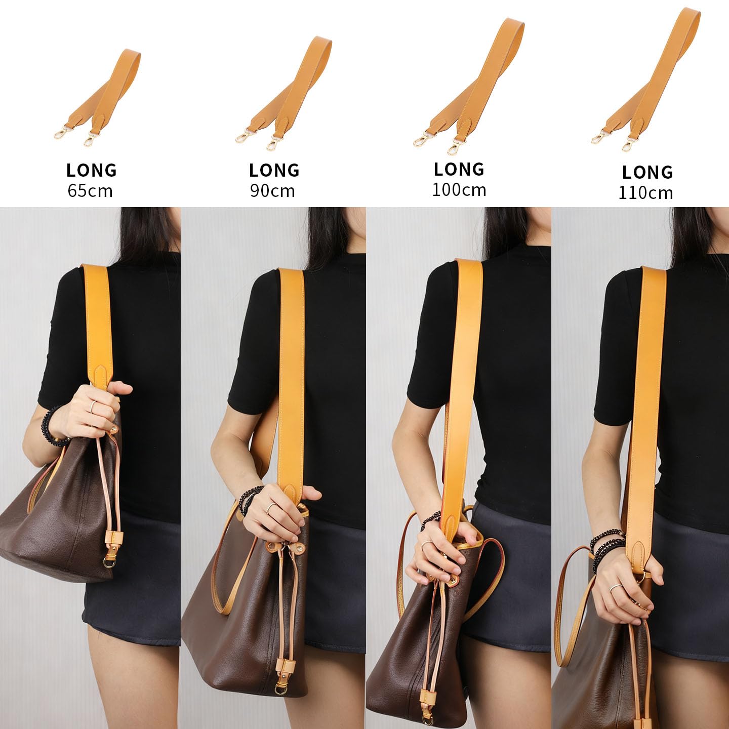 DGAZ Correa Bandolera Vachetta para Neverfull, 3,8 x 110 cm, Beeswax
