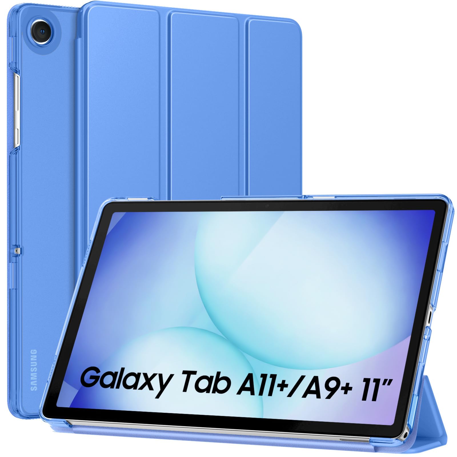 MoKo Slim Case for Samsung Galaxy Tab A11+ Plus/ A9+ Plus 11 Inch | Smart Stand Hard PC Translucent Back Shell Cover for Galaxy Tab A11+/A9+ Tablet, Auto Sleep/Wake, Periwinkle