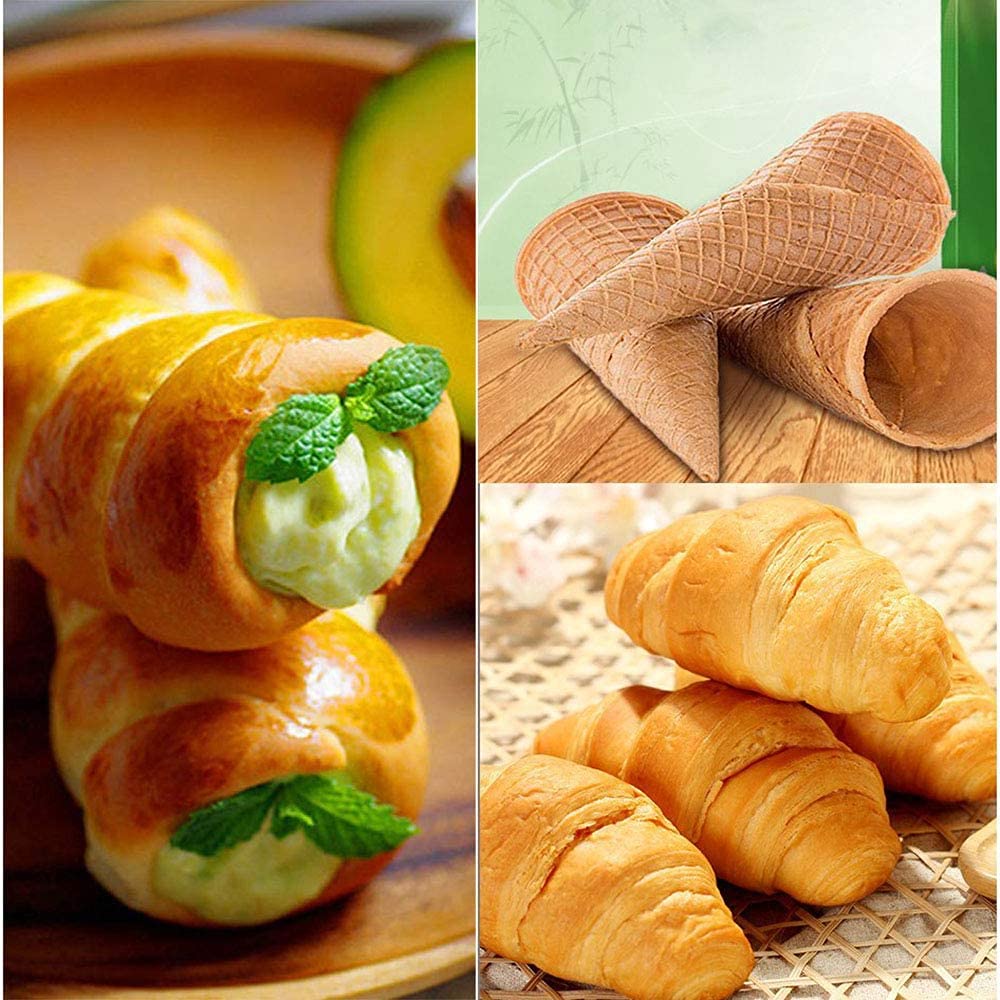 28 Pz Cannoli Tubi Set, Cannoli Form tubi Cream Roll Mold Acciaio Inox Antiaderente Coni Baking Mold Croissant Stampi Pasticceria per Torte Pane Cream Horn Roll Mold
