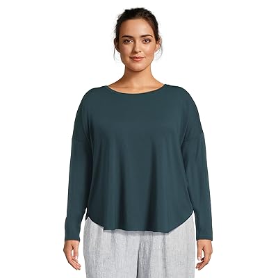 Eileen Fisher Round Neck Boxy Top Women
