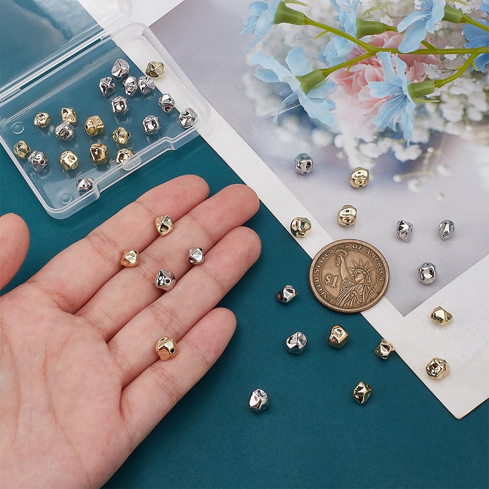 PH PandaHall 40pcs 2 Colors Irregular Spacer Beads - Image 3