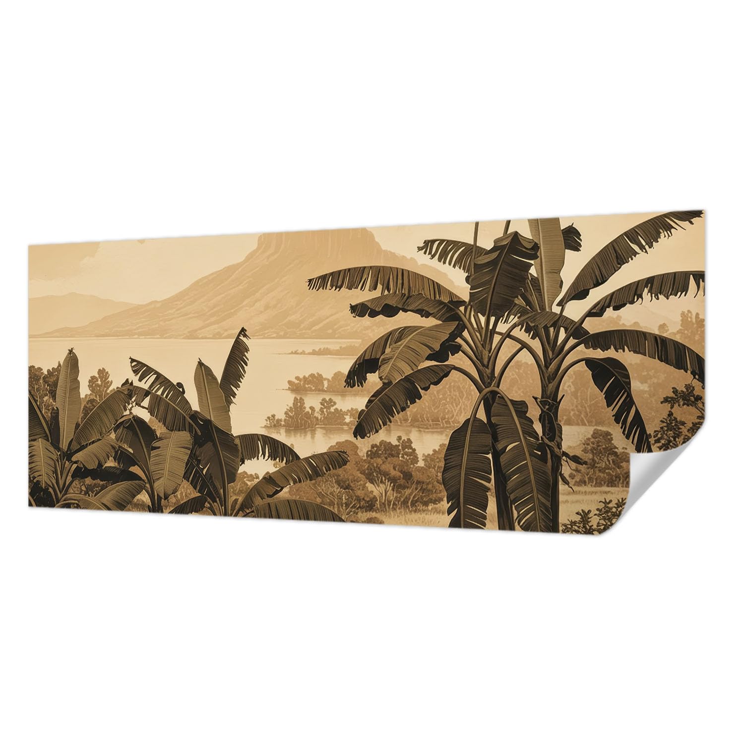 Décor mural adhésif panorama tropical 250x104 cm pour salon