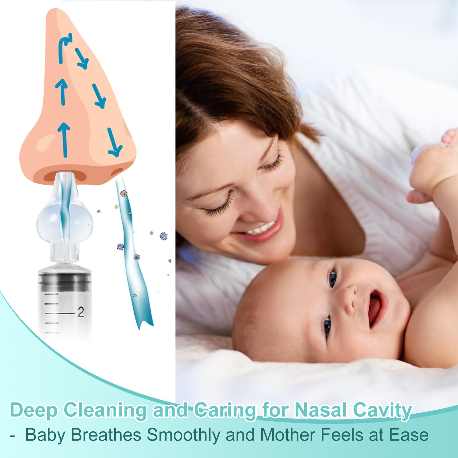 Blendura 4 pack Baby Nasal Syringe 10ml, Baby Safety Comfort Nasal Irrigator, Portable Reusable Nasal Aspirator, Nasal Irrigator