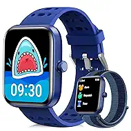 Smart Watch for Kids Gift, Kids Smart Watch with Heart Rate, Sleep Monitor, Fitness Tracker, Kid's Watch with Sports Modes, Puzzle Game& DIY Dials, Birthday, Children's Day Gifts for Kid-Blue(2 Bands)