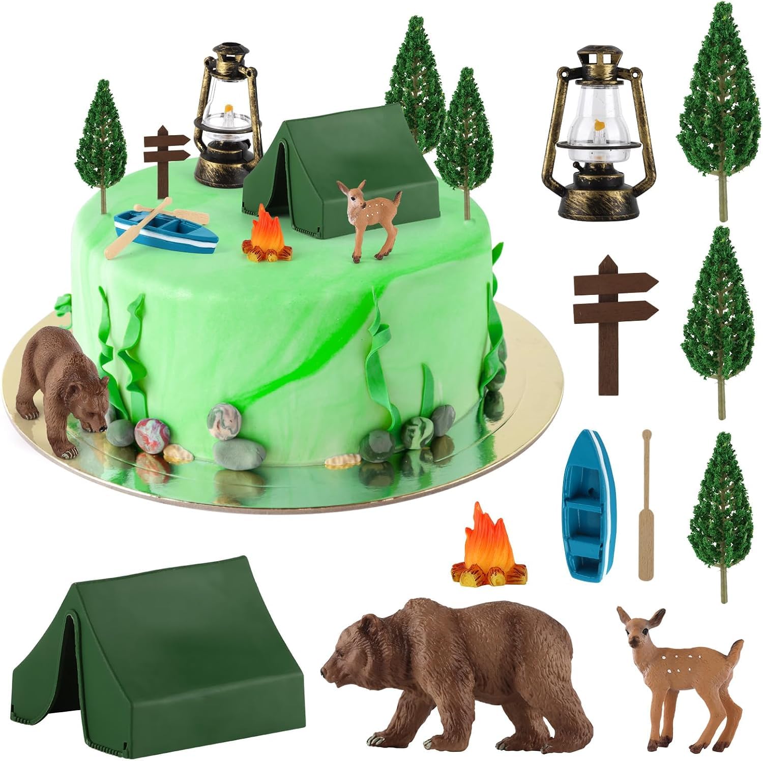 30 PCS Music Cake Toppers Birthday Party Cake Decorations for Musical Cake Toppers Set Girls Karaoke Theme Birthday Party Supplies (Farm) — image 1