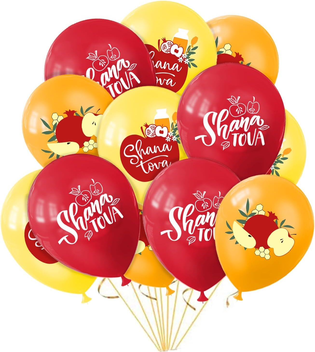 36 Pcs Shana Tova Balloons, Happy Rosh Hashanah Latex Balloons Party Decorations for Jewish New Year Shana Tova Holiday Decorations Celebration Kit (RH)