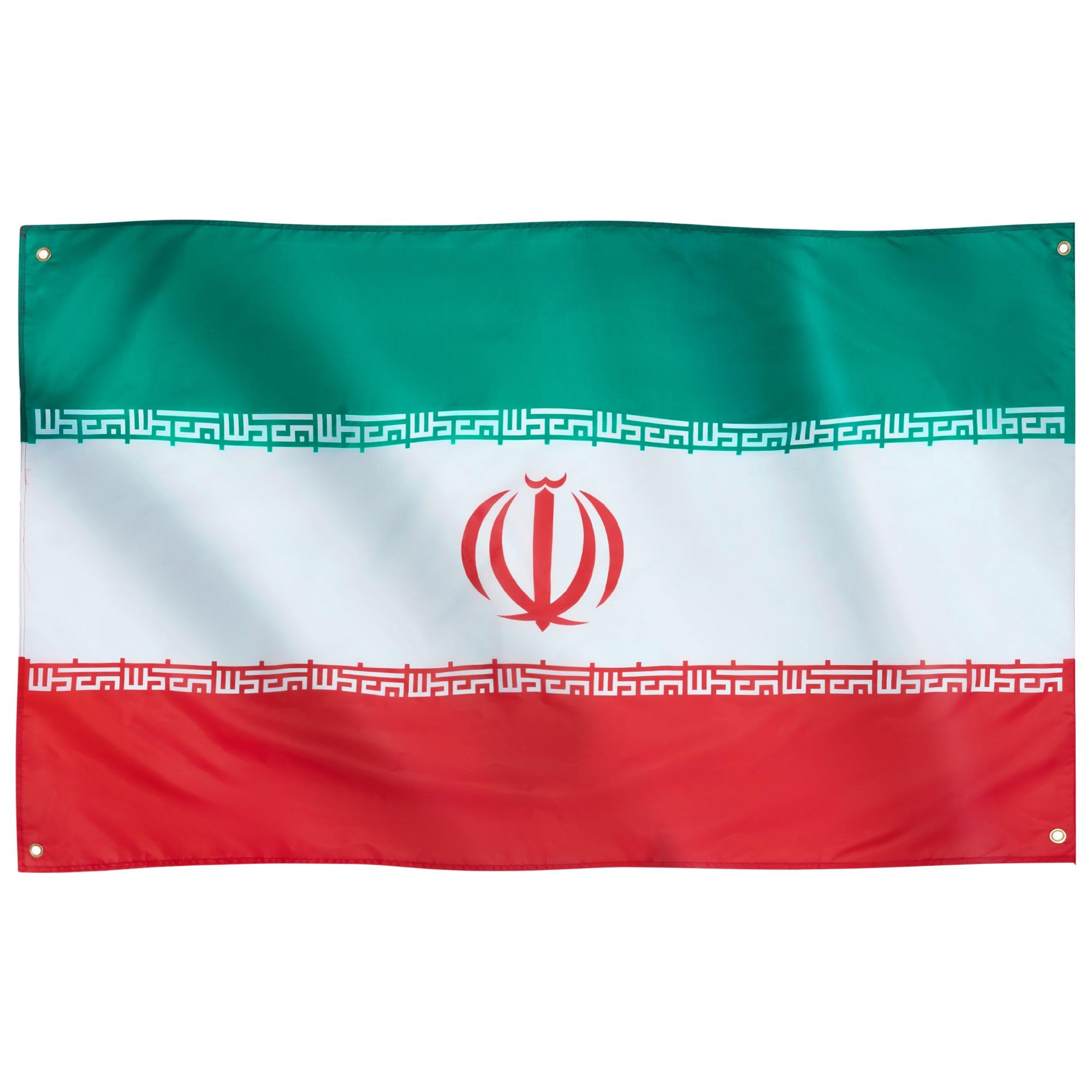 Runesol Iran Flag, 91x152cm, 3ft x 5ft, 4 Grommets, Eyelet In Every Corner, Iranian Flag, Islamic Republic of Iran, Persia, پرچم ایران, Premium Flags, Inside, Outside, Vivid Colours