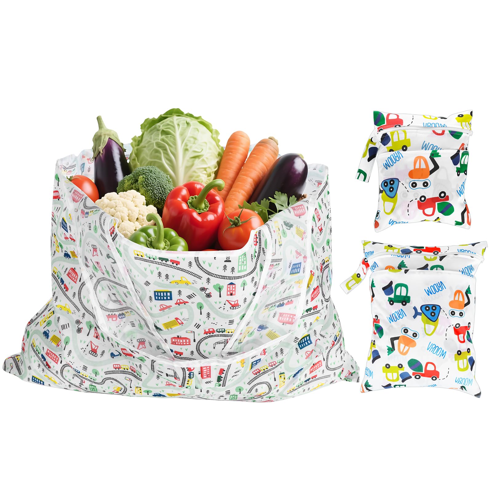 Kigift 2 Stück Wetbag Kindergarten, Nasstasche Windeltasche, Nassbeutel Kindergarten 2 Schicht mit 2 Reißverschluss, Wiederverwendbar, Nassbeutel für Schwimmen, Fitnessstudio, Reisen