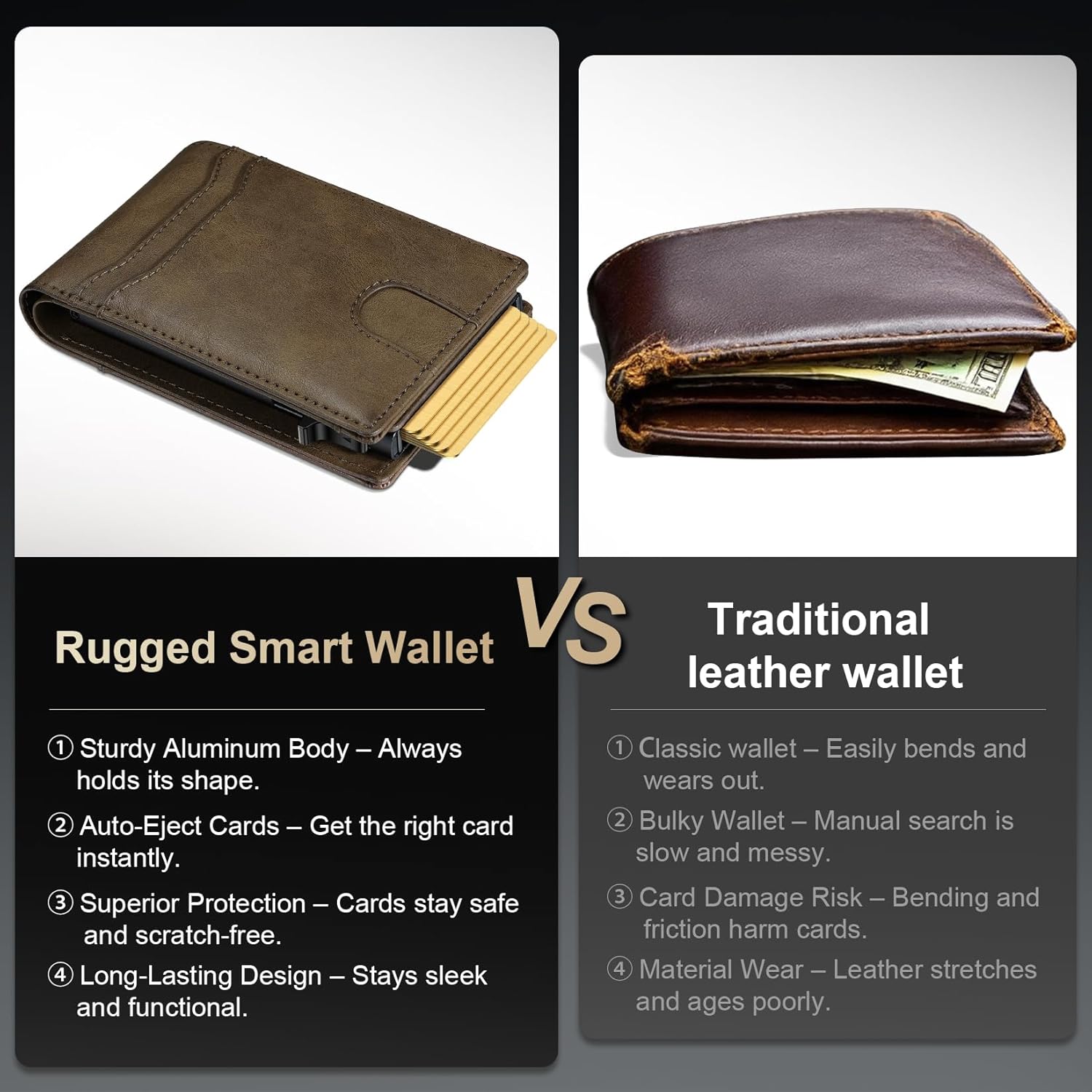 furid Card Wallet For Men Slim: Smart Rfid Minimalist Front Pocket Pop Up Wallet with ID Window - Stocking Stuffers Gifts Boxed for Husband Father at Birthday Anniversary - Image 2