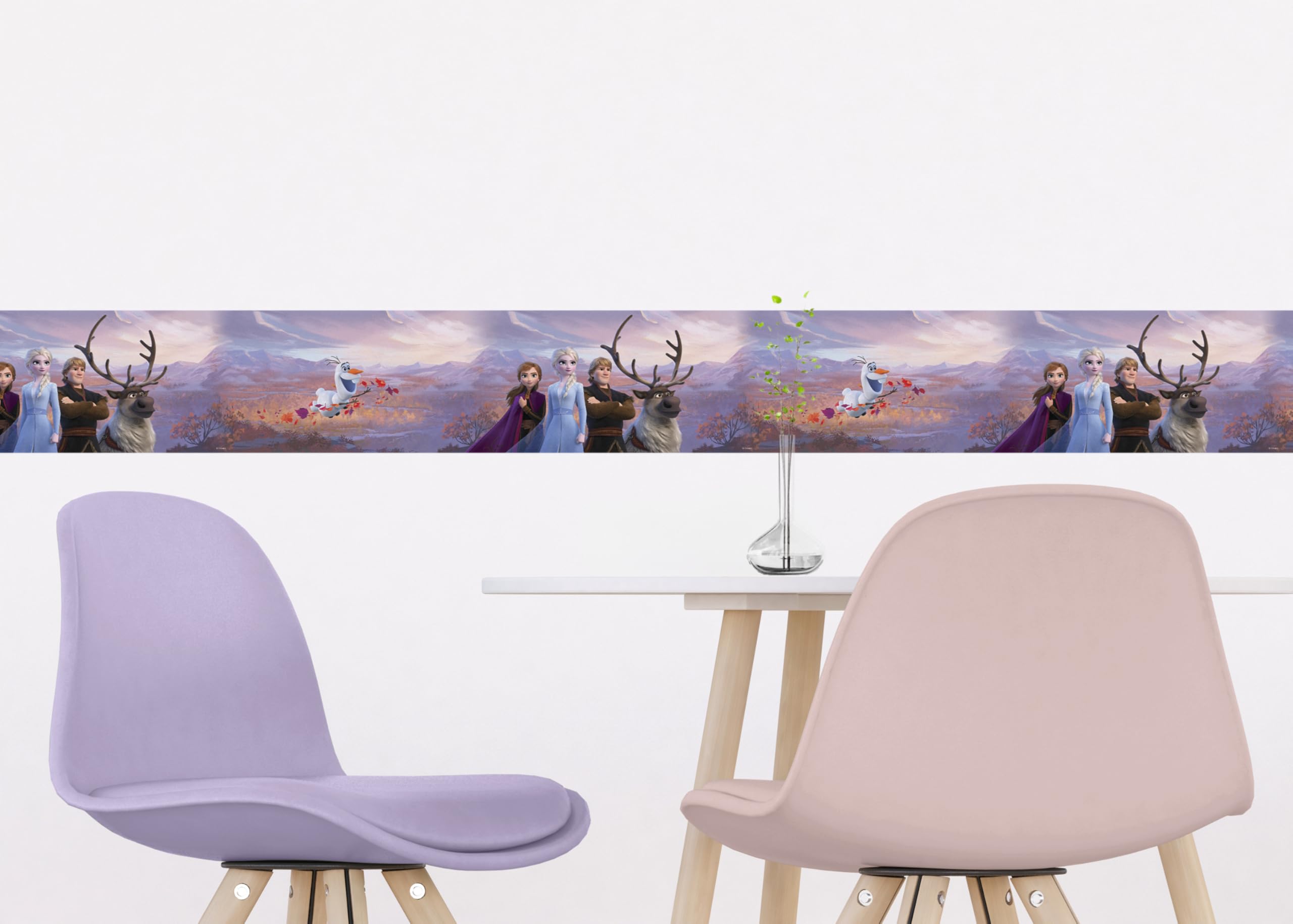 AG Design Elsa - Cenefa Decorativa de Pared para habitación Infantil (5 m x 10 cm), diseño de Frozen 2, diseño de Frozen 2, 0,1 m, Multicolor