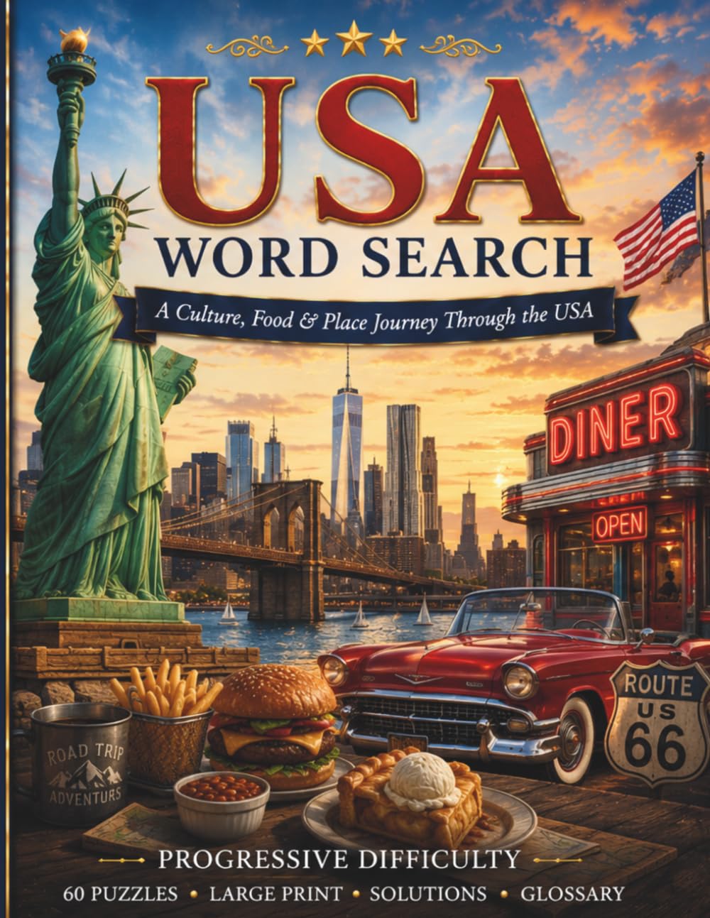 USA Word Search: A Culture, Food & Place Journey Through the USA (World Travel Word Search)