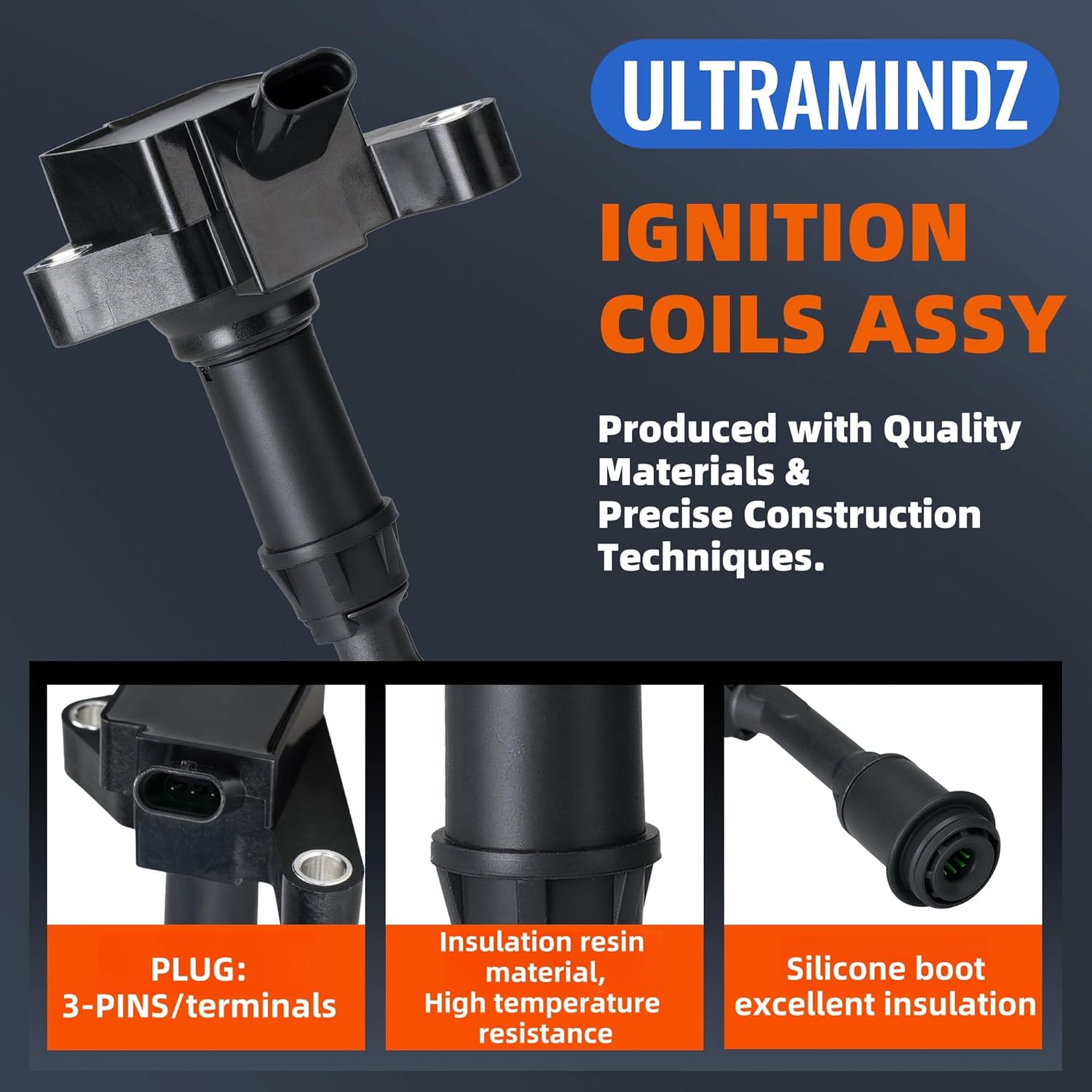Ignition Coil Packs & Spark Plugs for Ford Fusion 1.5 2014-2020 / Escape 1.5L 2017-2019 for Turbo EcoBoost GTDI Models Set of 4 UF735 DG554 DG552 DS7Z12029B