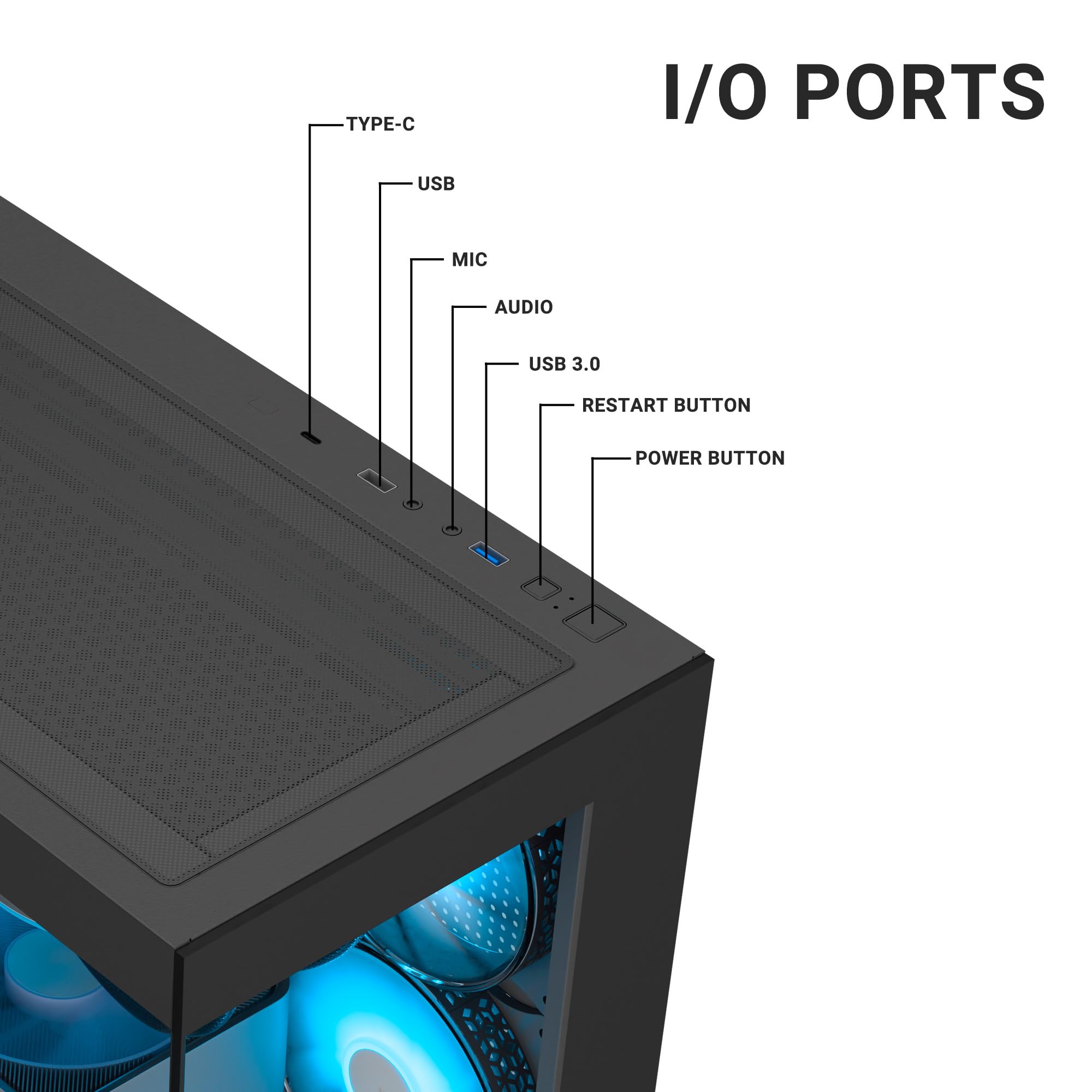 Ant Esports Crystal X7 Gaming Case - Black -4 Ant Esports Crystal X7 Gaming Case - Black -4