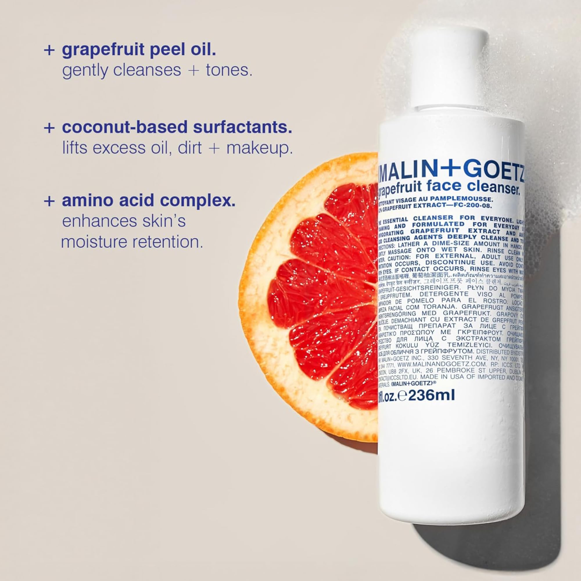 (Malin + Goetz) Grapefruit Face Cleanser for Women 8 oz Cleanser
