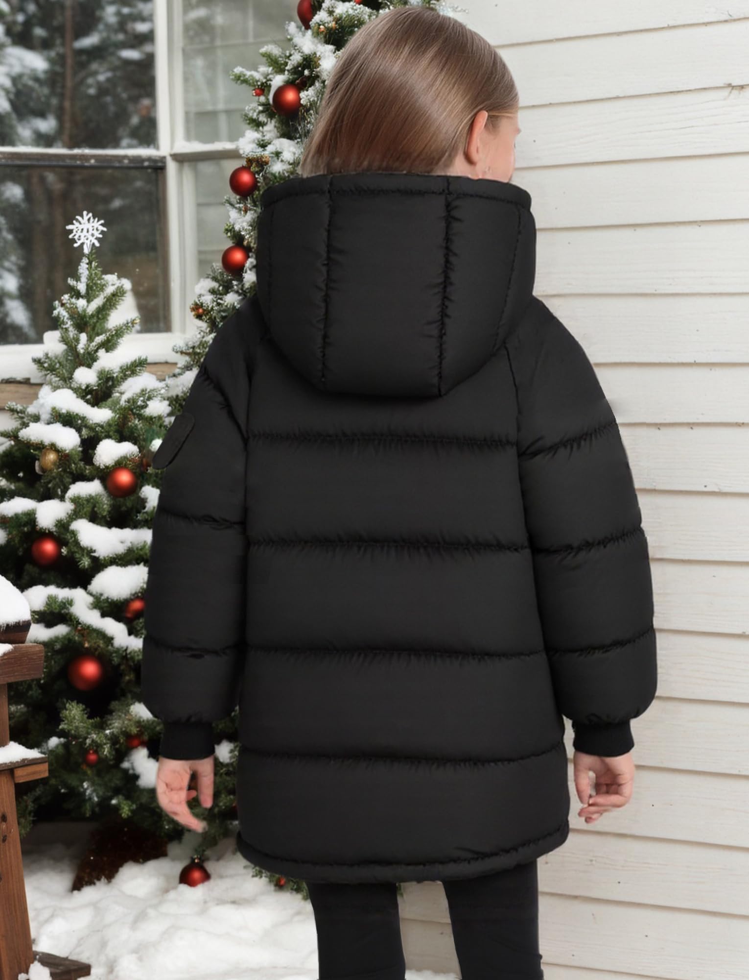 Maeau Giacca invernale trapuntata per bambini e bambine, leggera, media lunghezza, in cotone di piuma, imbottita, calda, morbida e confortevole, 3-10 anni/100-150 cm