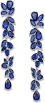 EVER FAITH Marquise-shaped Cubic Boucles d'oreilles de mariage Zirconia pour femmes mariées, lustre de fleur de cristal mariage Dangle Drop Eardrop pour bal