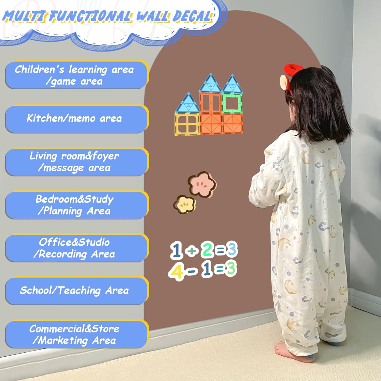 Removable Magnetic Chalkboard 24"x40" Wall Decal, Reusable Chalk Board with Damage-Free Adhesive, Strong Magnet, Wet-Erase & Easy to Install, Perfect for Playroom, Classroom Coffee