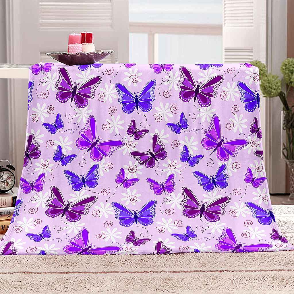 Couverture flanelle violette douce au toucher pour protéger votre canapé