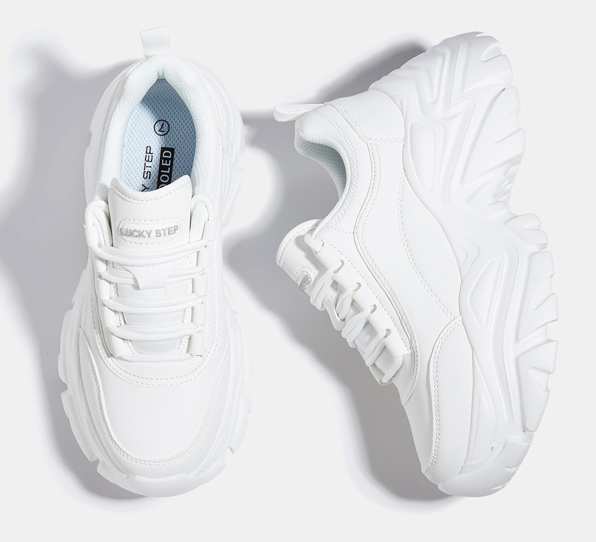 LUCKY STEP Sneakers robuste da Donna, Scarpe Casual con Plateau alla Moda, comode Sneakers con Zeppa