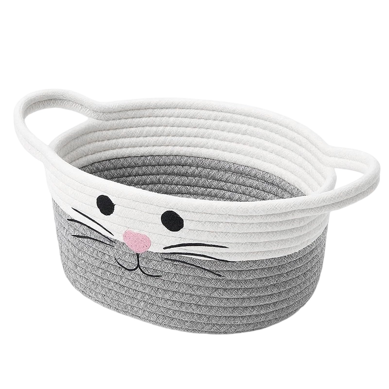 YenMzx Cat Toy Basket, Woven Storage Basket for Pet Toys and Kids Toys Cute Organizer for Nursery Home Decor, Gift Giving