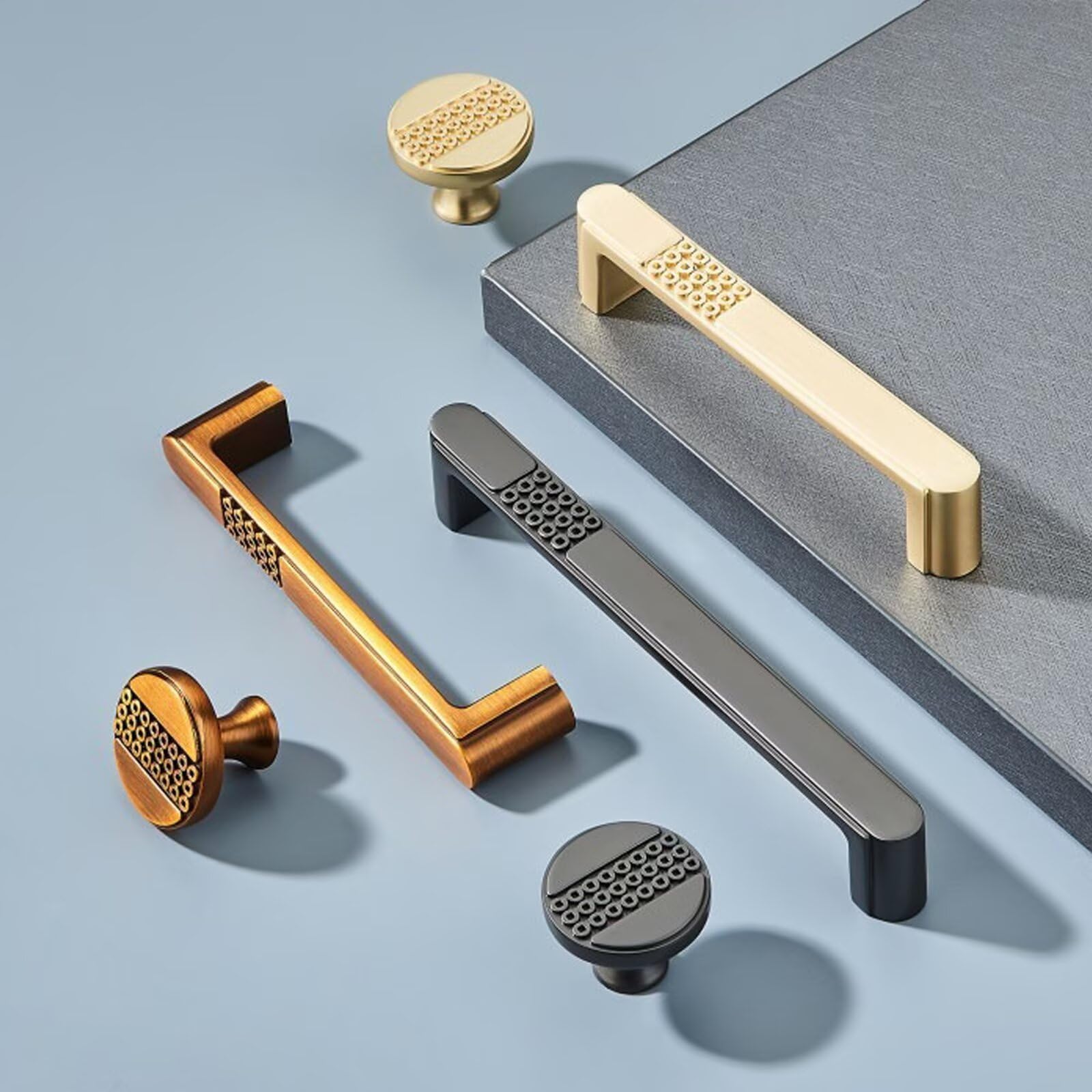 Set di 10 maniglie per armadietti e cassetti, maniglie per porte della cucina, armadietti, bagno, cassettiera, guardaroba, in lega di zinco, per mobili da camera da letto, distanza tra i fori: 128 mm