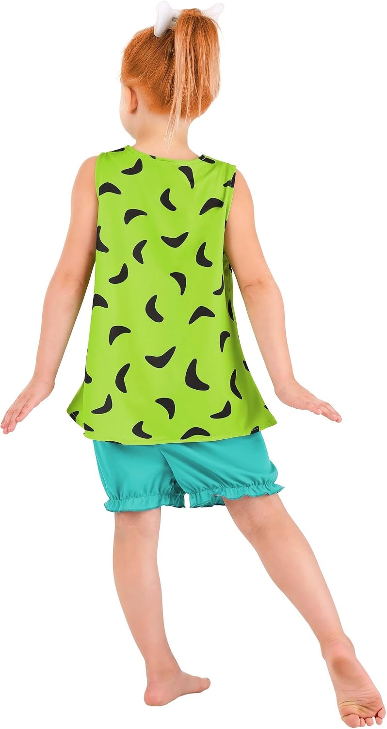 Flintstones Pebbles Costume for Girls - Kid's Flintstones Outfit - Child Cavewoman Costume - Officially Licensed