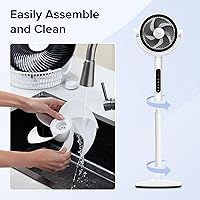 Vista 7 de Levoit Standing Fan for Bedroom, CirculAir 120° Oscillating, Quiet 20dB, 9 Speeds, 4 Modes, DC Motor, 2 in 1 Pedestal & Tabletop, 82ft, Remote