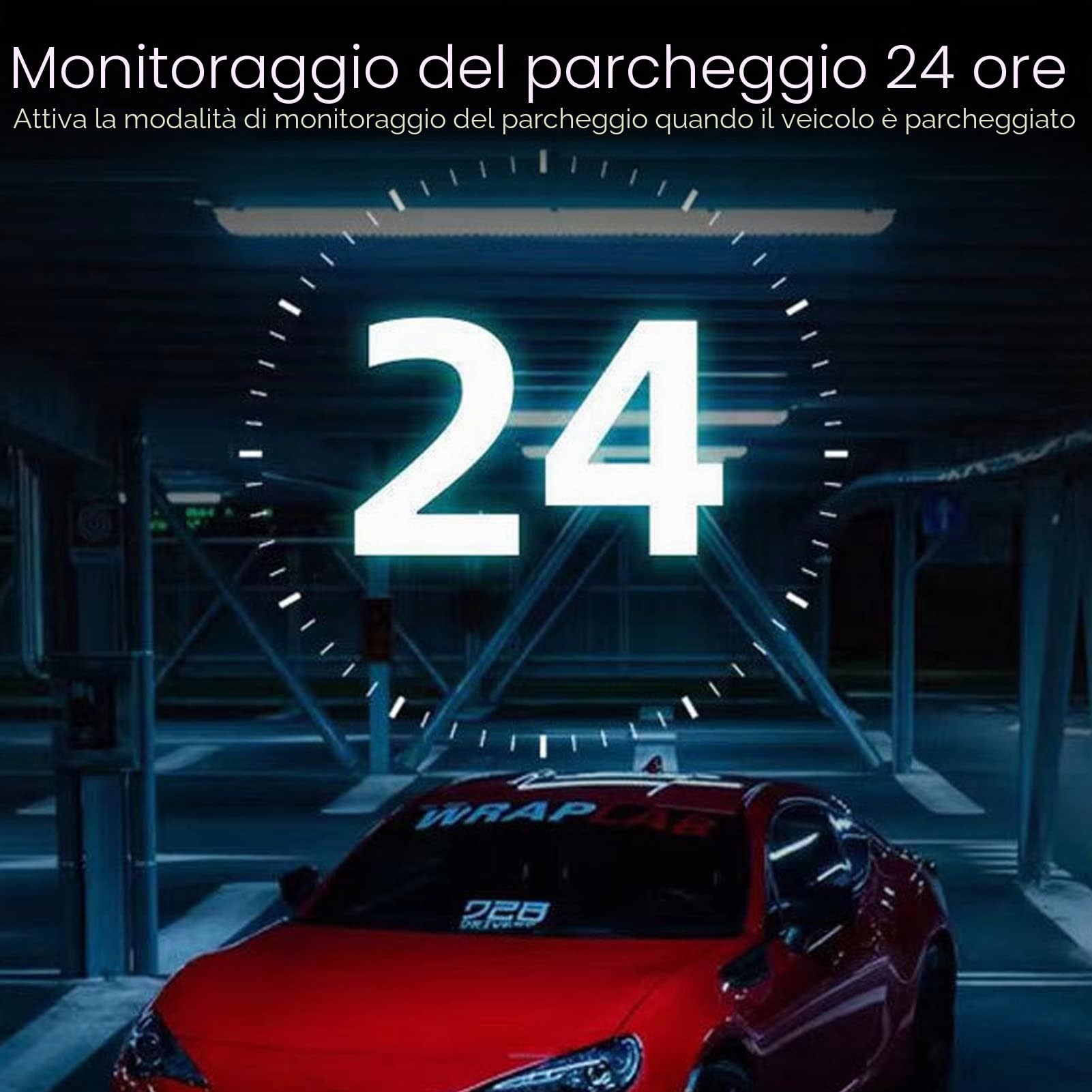 Dash Cam Notturna per Auto con Obiettivo Rotante a 360 Gradi, Registratore di Guida da 3,16 Pollici per Monitor di Parcheggio Wide Angel