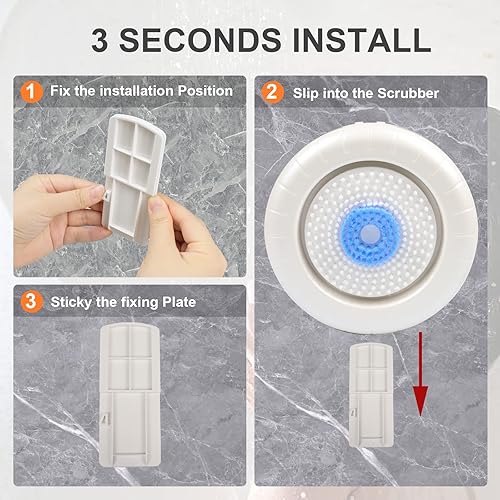 Miniatura 6 de Limpiador eléctrico de espalda para montar en la pared, potente cepillo de baño corporal para hombres y mujeres, instalación en 3 segundos, largo en